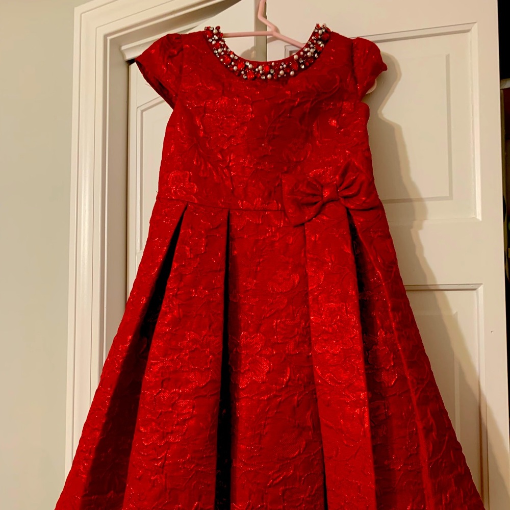 Size 6 Christmas dress with jacket, like new, smoke and pet free house.